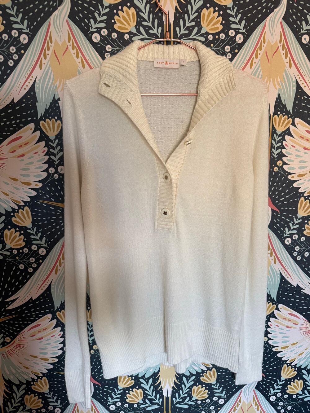 Tory Burch half button down sweater size S